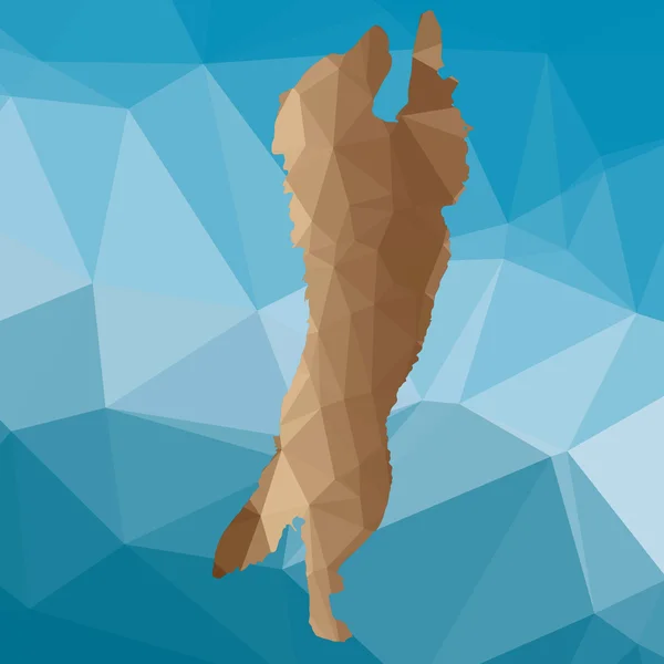 Low Poly Silhouette Hund — Stockvektor