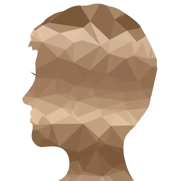 Low Poly Gesicht Silhouette Mann — Stockvektor