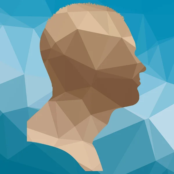 Low Poly Gesicht Silhouette Mann — Stockvektor