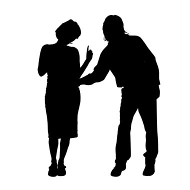 Bir çift siyah silüeti.