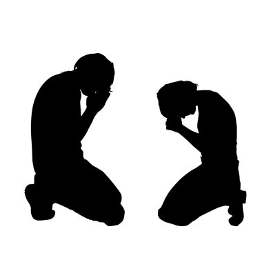 Black  silhouette of a couple. clipart