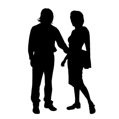 Bir çift siyah silüeti.