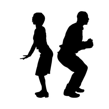 Bir çift siyah silüeti.