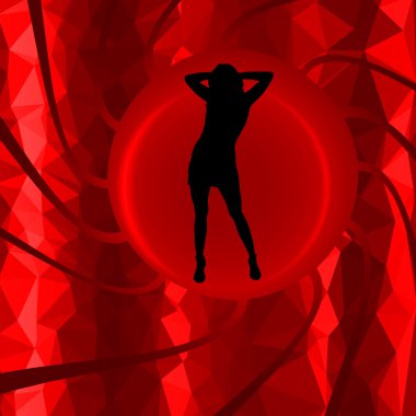 Düşük Poli siluet seksi kız