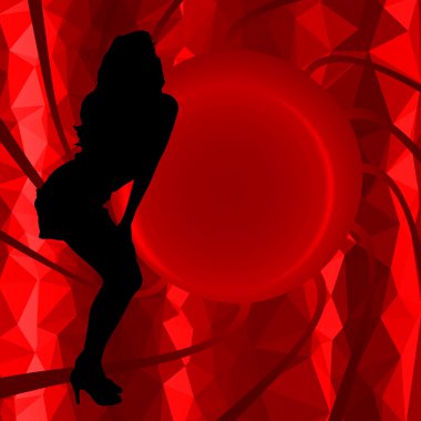 Düşük Poli siluet seksi kız