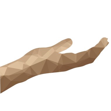 Düşük Poli siluet el