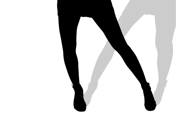 Silhouette weiblicher Füße. — Stockvektor