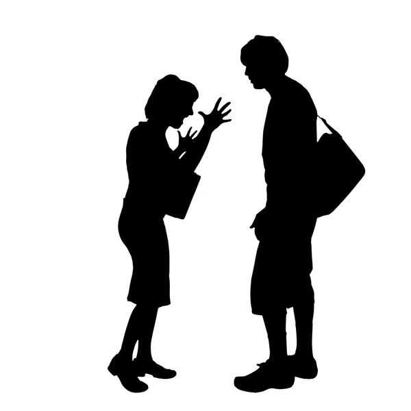 Silhouette noire d'un couple . — Image vectorielle