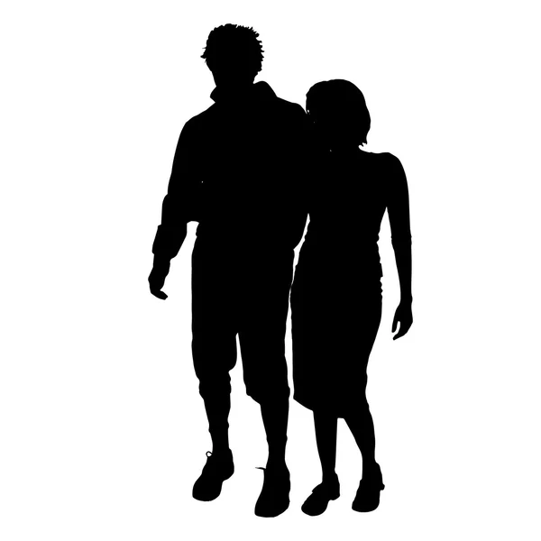 Black  silhouette of a couple. — Stock Vector
