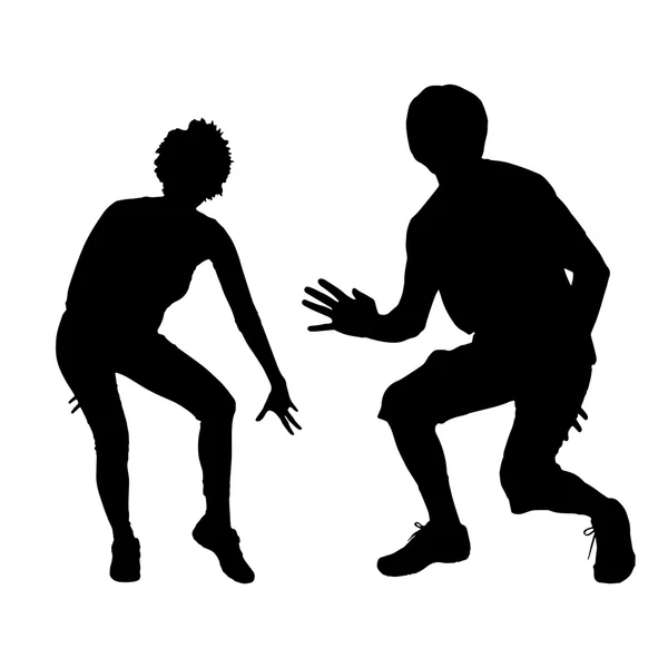 Silhouette d'un couple dansant — Image vectorielle