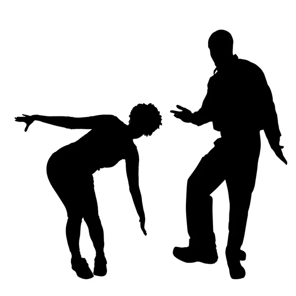 Силуэт танцующей пары — стоковый вектор