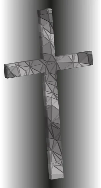 Crucifijo de poli bajo 3d — Vector de stock