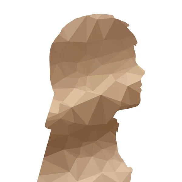 Bas poly silhouette garçon — Image vectorielle