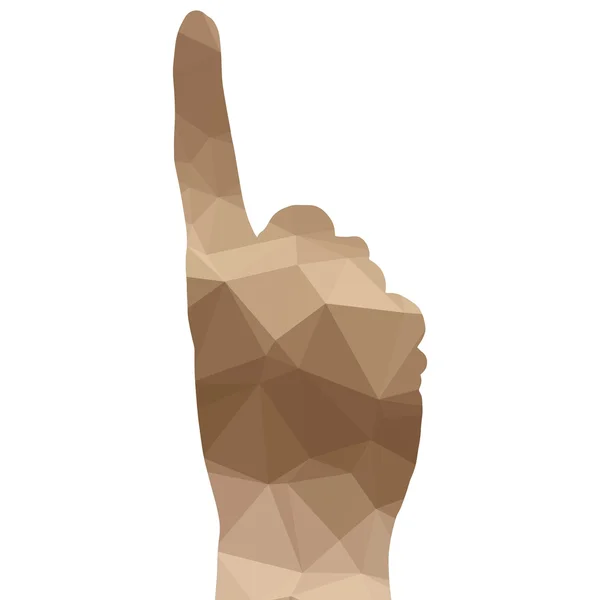 Low poly silhouette hand — Stock Vector