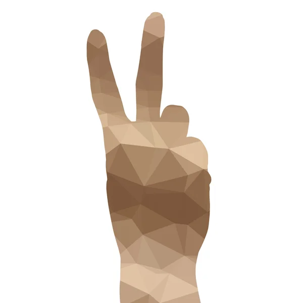 Low poly silhouette hand — Stock Vector
