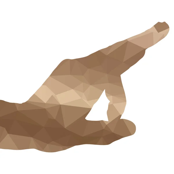 Low poly silhouette hand — Stock Vector