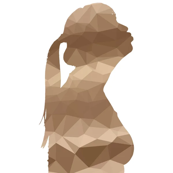 Laag poly silhouet vrouw — Stockvector