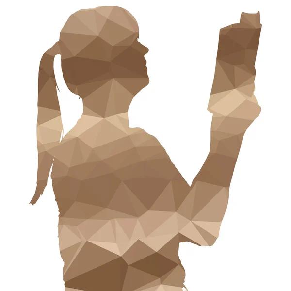 Low poly silhouette femme — Image vectorielle