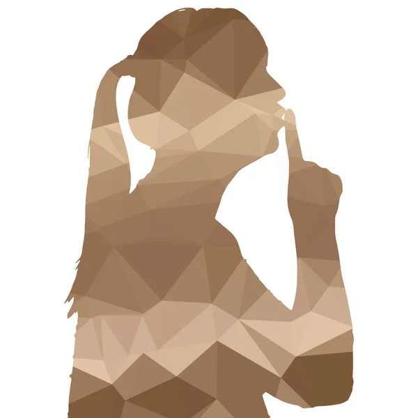Low poly silhouette femme — Image vectorielle