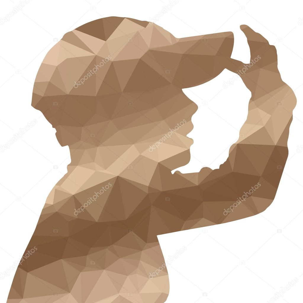 Low poly silhouette boy