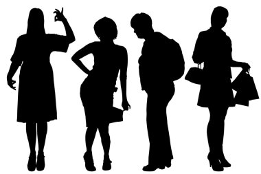 Siyah kadınlar siluet.