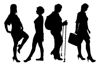 Siyah kadınlar siluet.