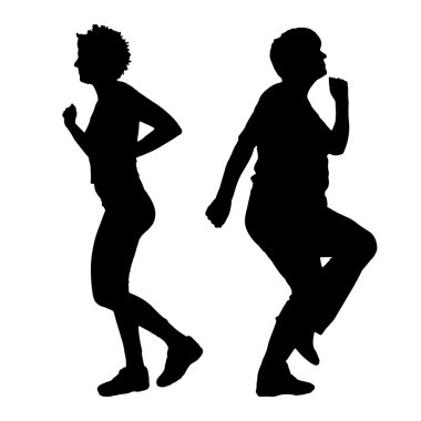 Siyah kadınlar siluet.