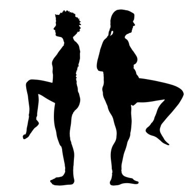 Siyah kadınlar siluet.