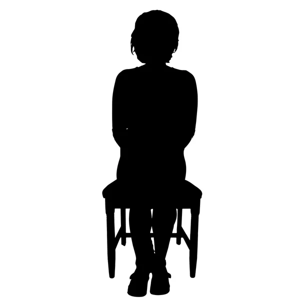 Silhouette d'une femme assise sur une chaise — Image vectorielle