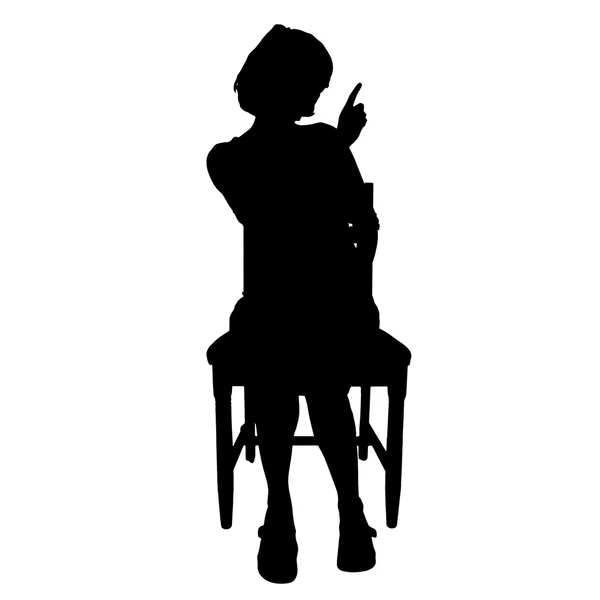 Silhouette d'une femme assise sur une chaise — Image vectorielle