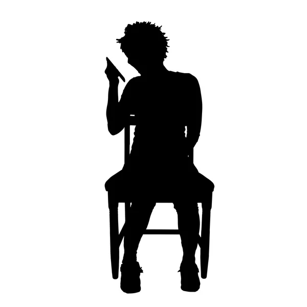 Black silhouette of a woman. — Stock Vector