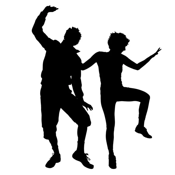 Silhouette de couple dansant . — Image vectorielle