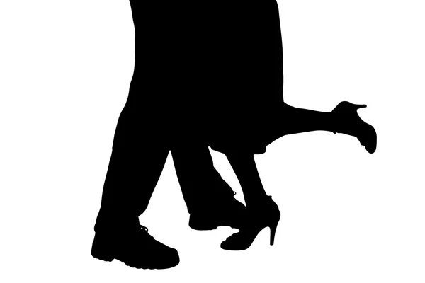 Silueta de una pareja de baile. — Vector de stock