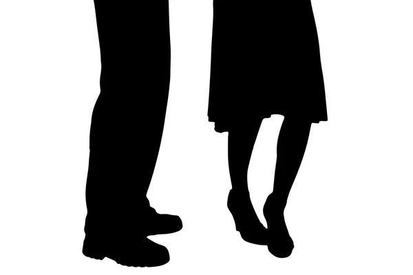 Silhouette of a dancing couple. — Stock Vector
