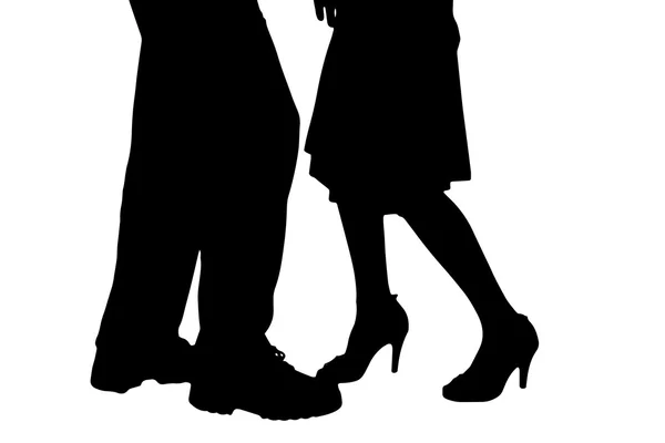 Silueta de una pareja de baile. — Vector de stock