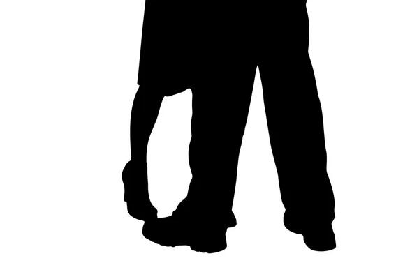 Silhouette d'un couple dansant. — Image vectorielle