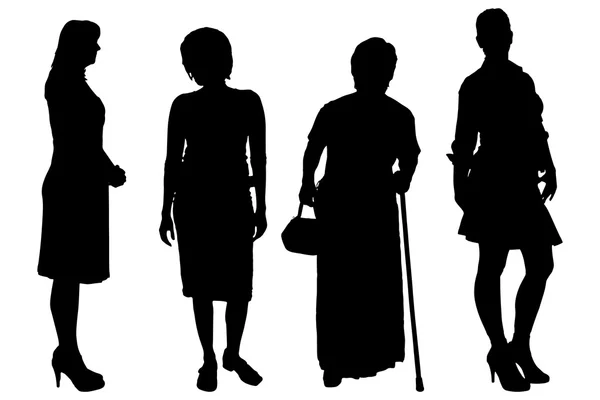 Zwarte vrouwen silhouet. — Stockvector