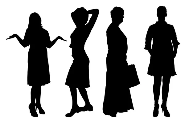 Zwarte vrouwen silhouet. — Stockvector