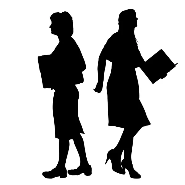 Zwarte vrouwen silhouet. — Stockvector