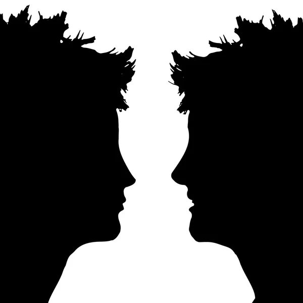 Profiles of woman's face. — Stock Vector