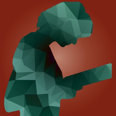 Kadın silüeti düşük Poli