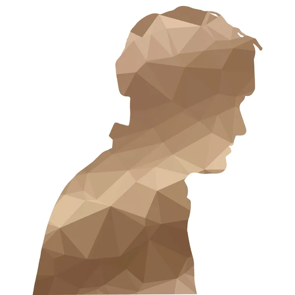 Low-Poly-Silhouette des Menschen — Stockvektor