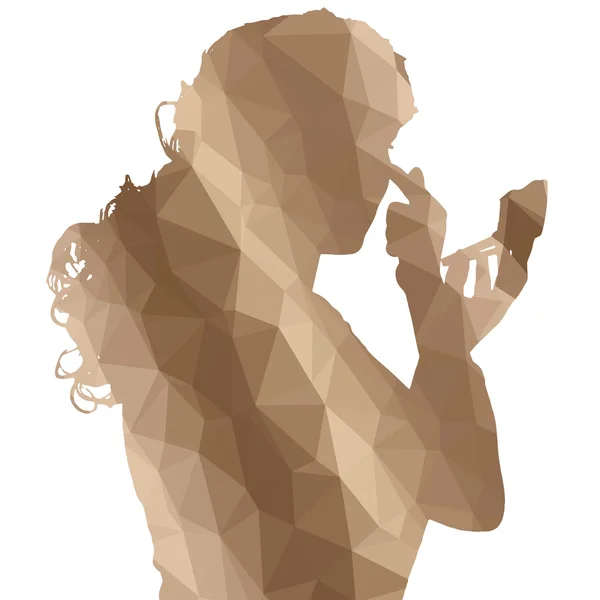 Low-Poly-Silhouette der Frau — Stockvektor