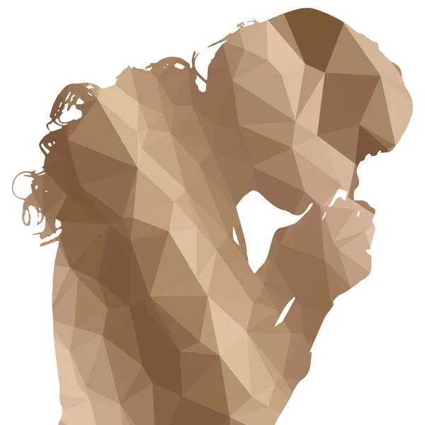 Faible silhouette poly de femme — Image vectorielle