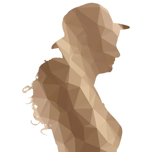 Silhouette basse femme poly — Image vectorielle