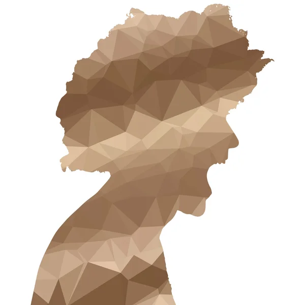 Faible silhouette poly homme — Image vectorielle