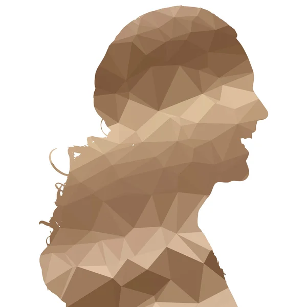 Faible silhouette poly homme — Image vectorielle