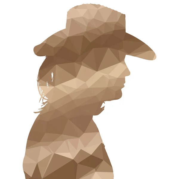 Low Poly Mann Silhouette — Stockvektor