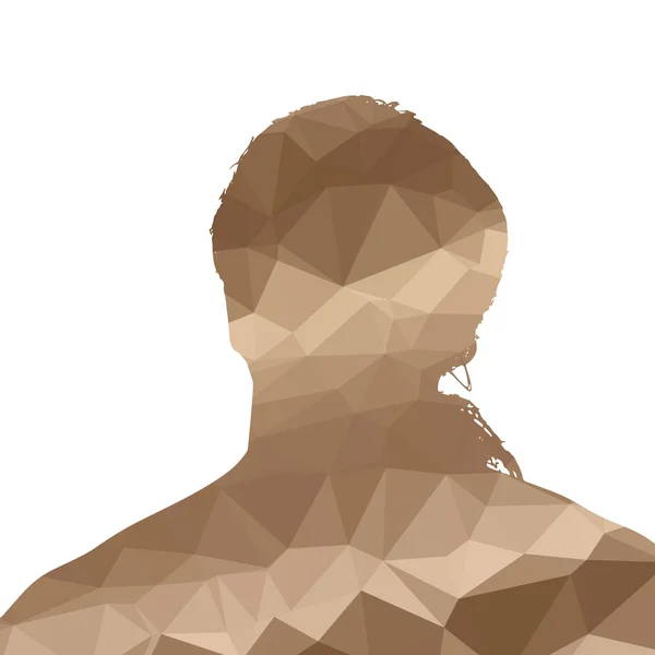 Low poly man silhouette — Stock Vector