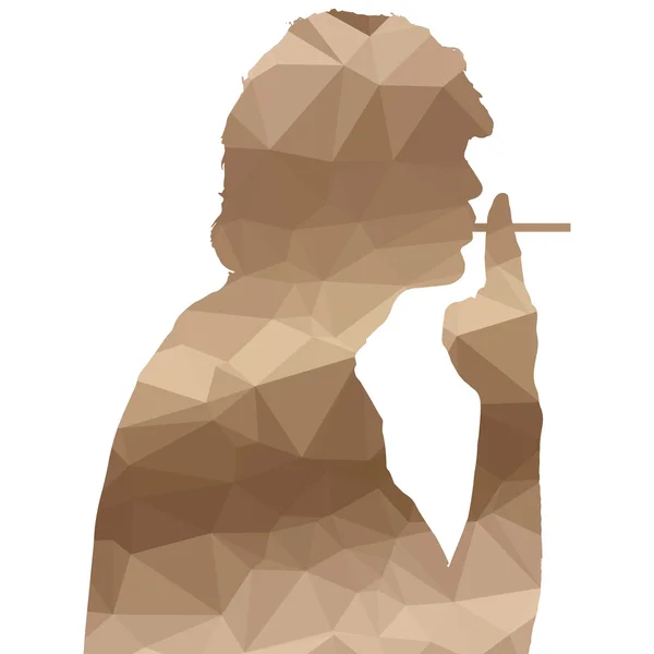Low poly man silhouette — Stock Vector